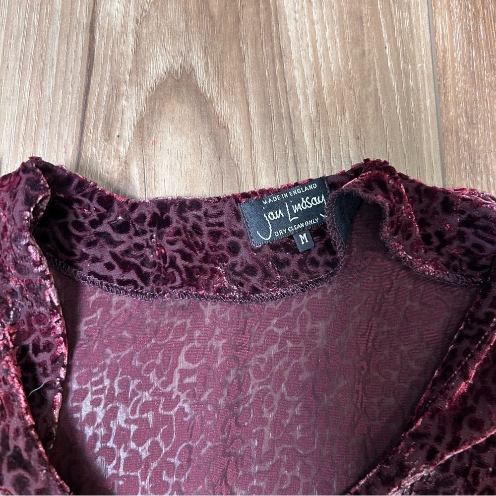Jan Lindsay silk blend velvet burnout top size medium dark romantic gothic fairy - Picture 4 of 10